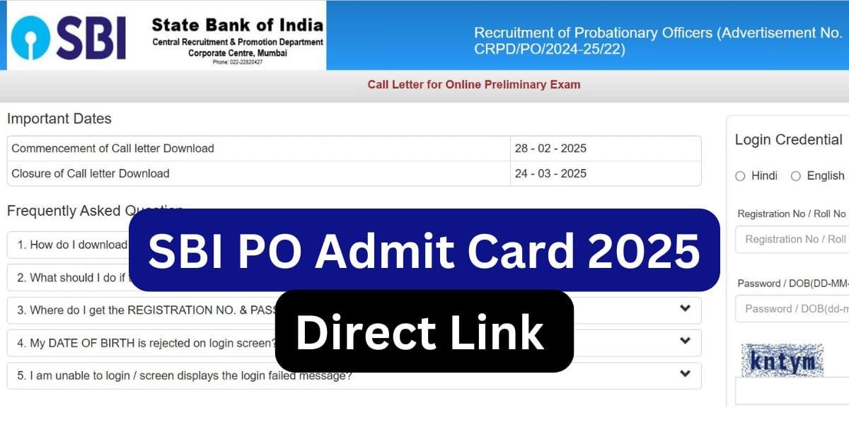 SBI PO Admit Card 2025