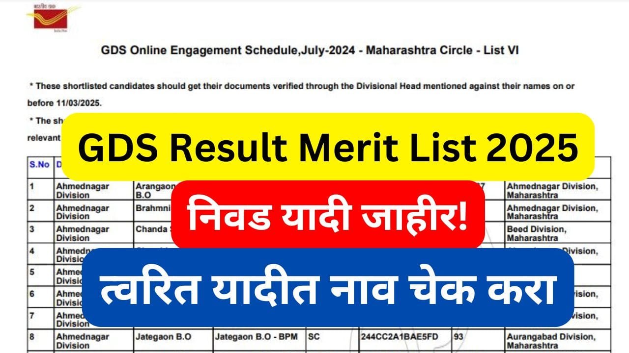 GDS Result Merit List 2025