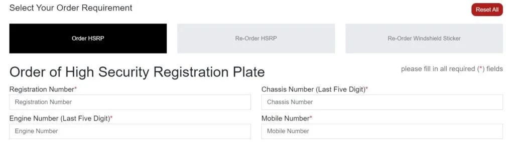 Hsrp Number Plate Registration