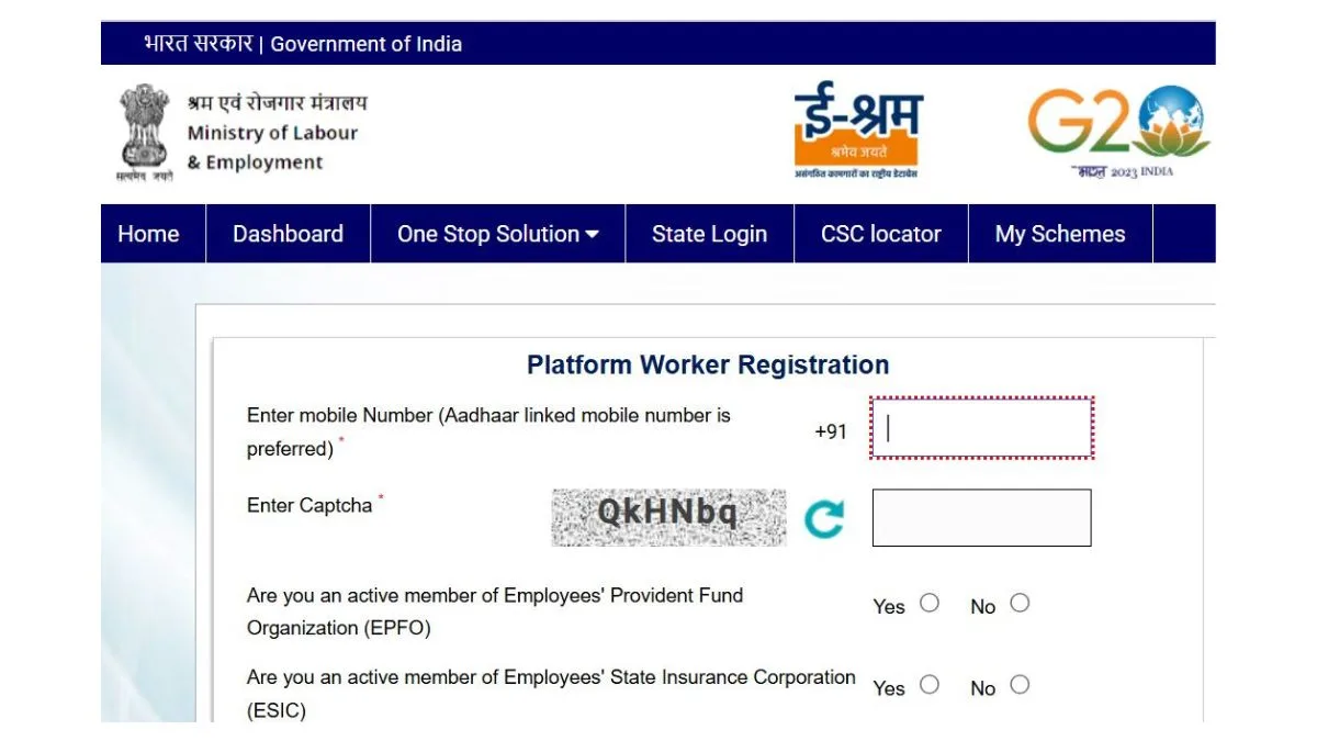 Gig Kamgar eShram Portal yojana