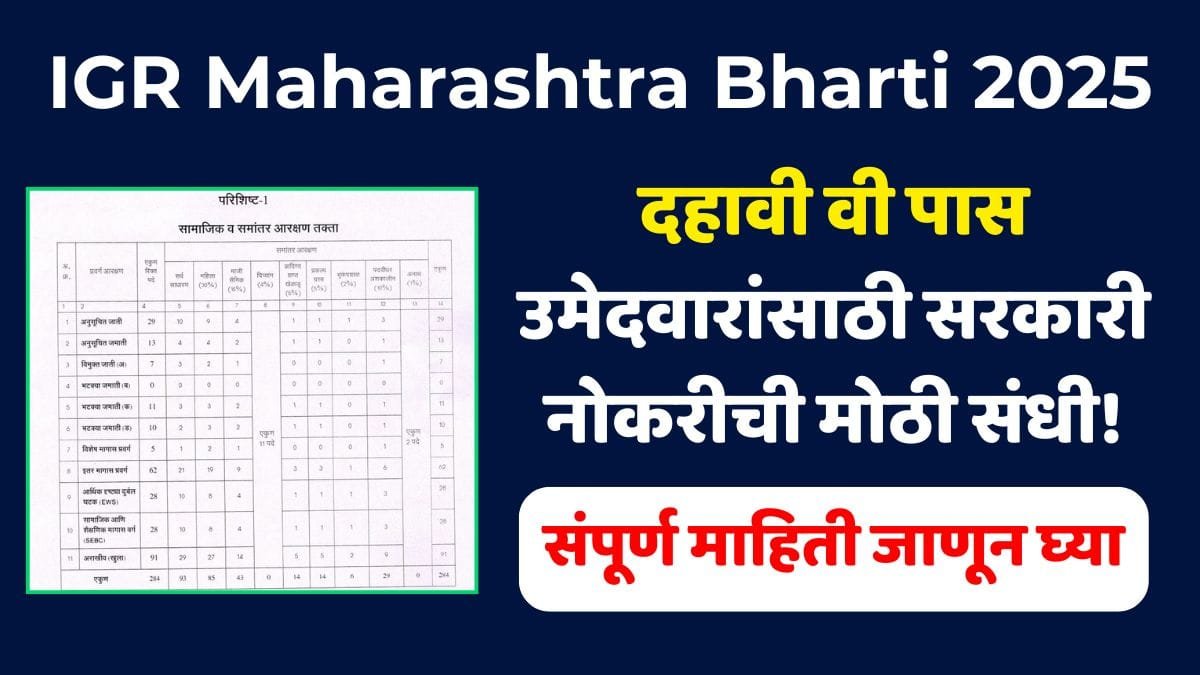 IGR Maharashtra Bharti 2025