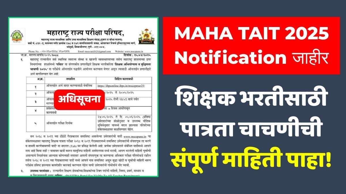 MAHA TAIT 2025 Notification