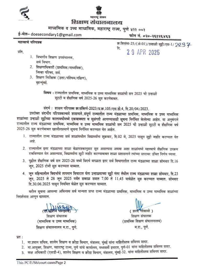 Maharashtra School Holidays 2025