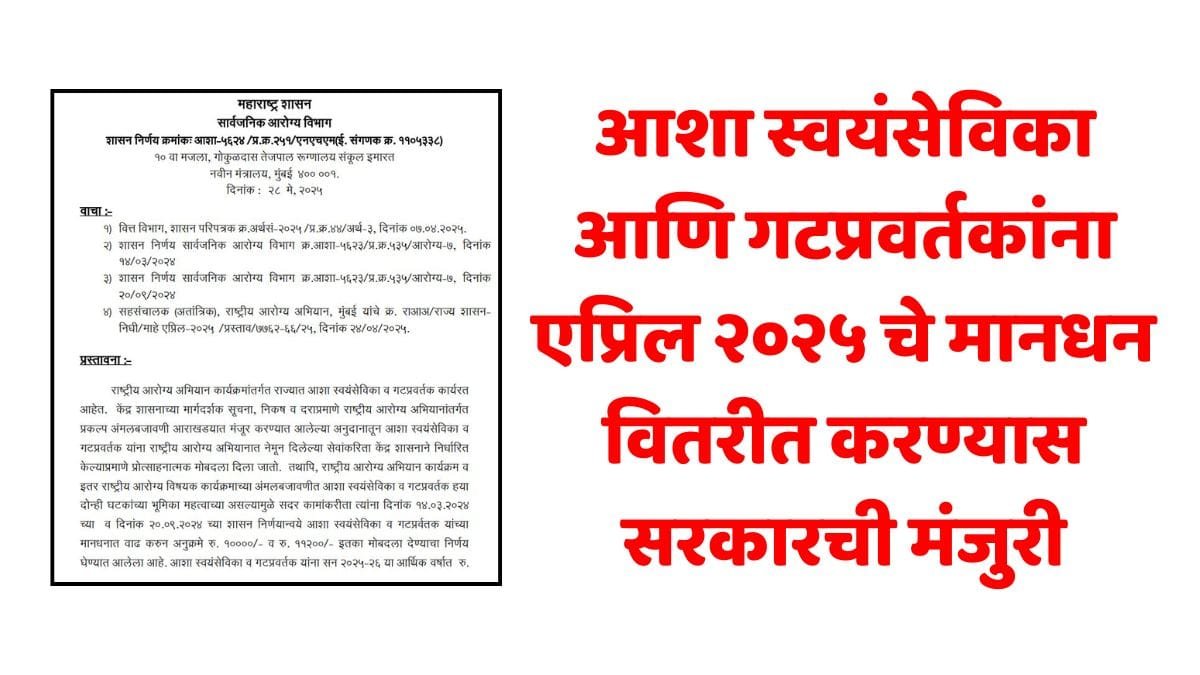 Asha Worker April Salary 2025