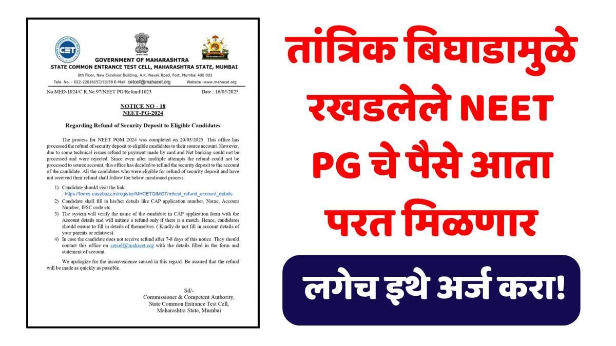 NEET PG Refund Apply Online