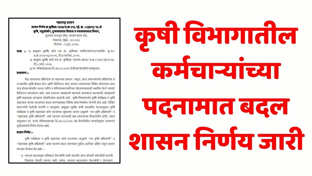 Krishi Vibhag Padnam Badal GR