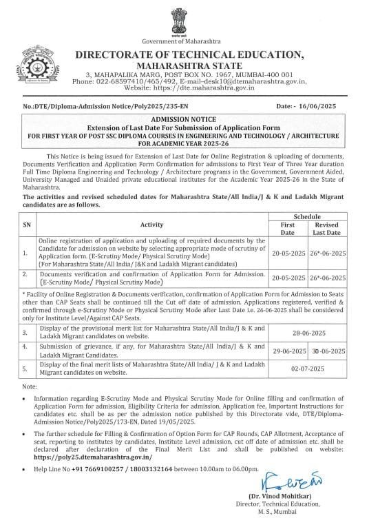 Polytechnic Admission Application Deadline Extended 2025