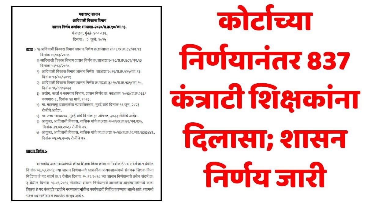 Ashramshala Contract Teachers GR