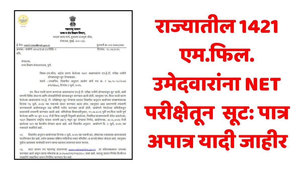 M Phil NET Exemption