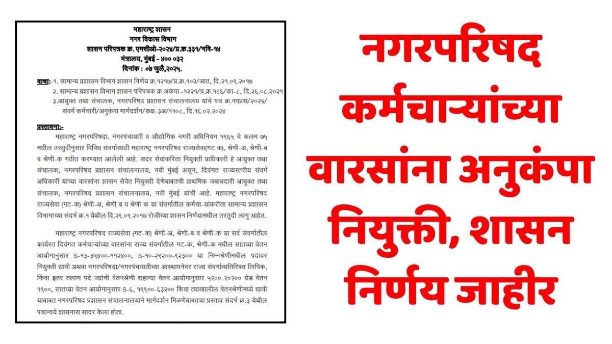 Nagarparishad Anukampa Niyukti GR