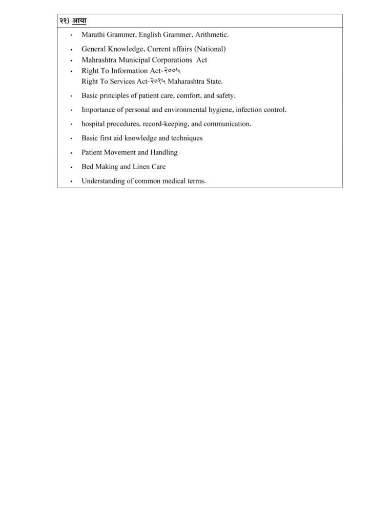 KDMC Recruitment Syllabus