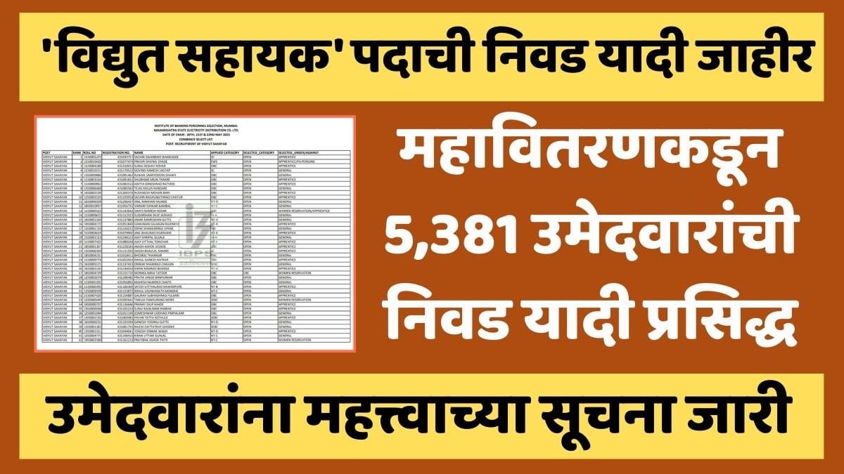 Vidyut Sahayak Result 2025