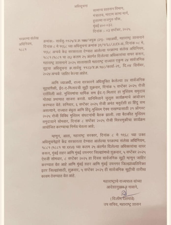 Eid E Milad Holiday In Mumbai