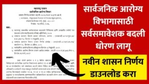 Arogya Vibhag Badli Dhoran 2026