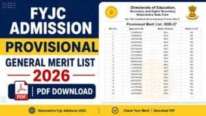 FYJC Admission Provisional General Merit List 2026