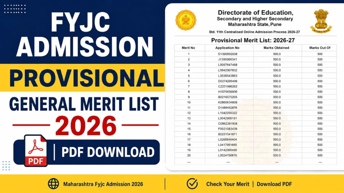FYJC Admission Provisional General Merit List 2026