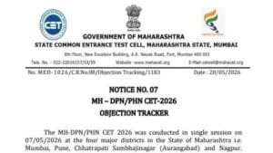 MH DPN PHN CET OBJECTION TRACKER NOTICE 2026
