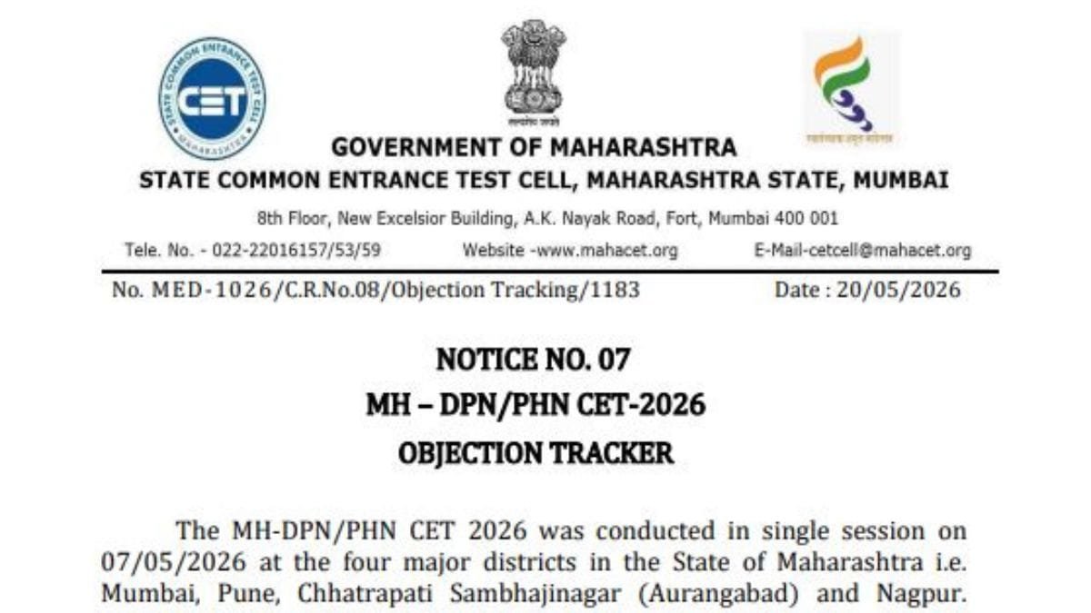 MH DPN PHN CET OBJECTION TRACKER NOTICE 2026