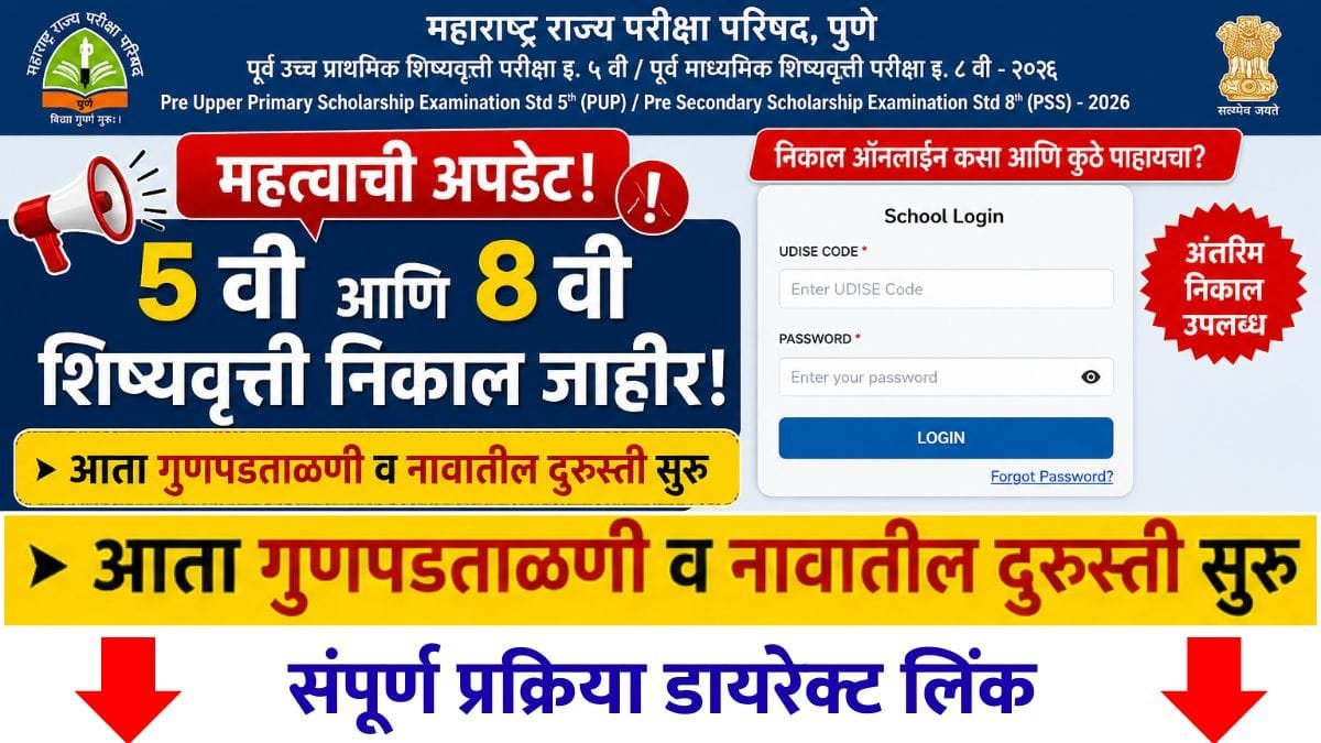 MSCE Pune Scholarship Result Mark Verification