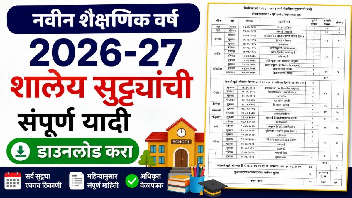 School Holiday List 2026 27