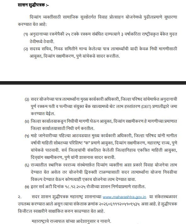 divyang vivah yojana gr