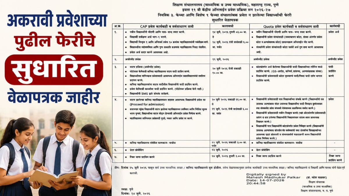 11th-admission time table