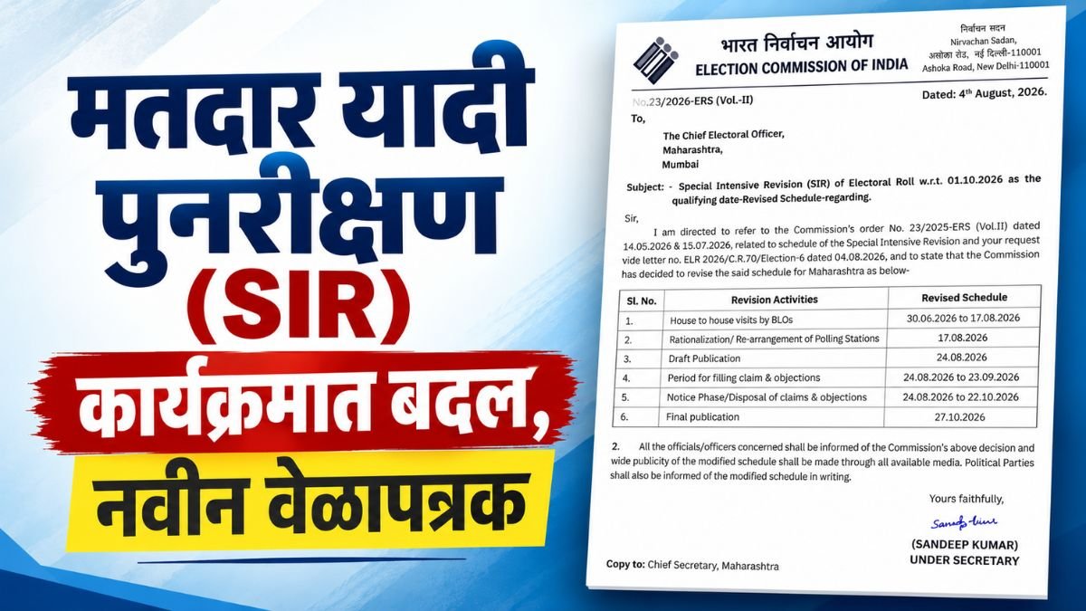 SIR Time Table in Maharashtra