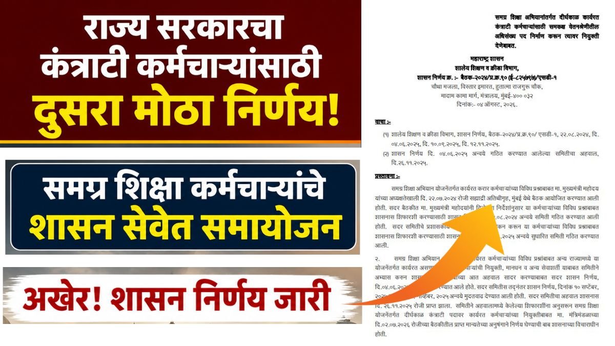 samagra shiksha contractual employees Regularization gr